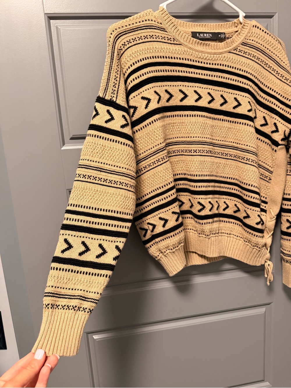 Lauren Ralph Lauren Jacquard-Knit Linen-Blend Sweater MEDIUM - Picture 4 of 9